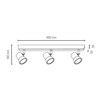 Spot LED VENLA 3xGU10/5W/230V chêne - certifié FSC