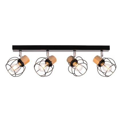 Spot de plafond PHIPHI 4xE27/60W/230V chêne - certifié FSC