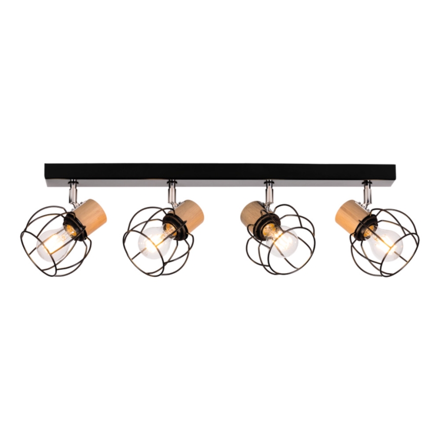 Spot de plafond PHIPHI 4xE27/60W/230V chêne - certifié FSC