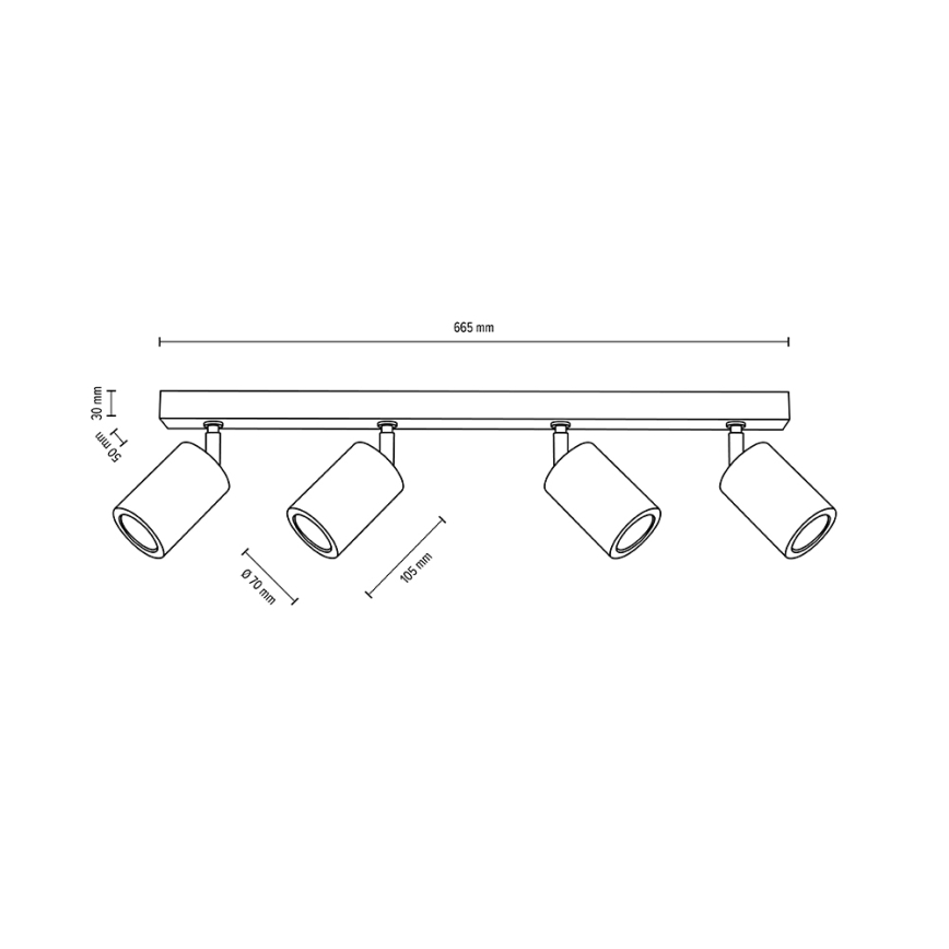 Spot de plafond LED MATTI 4xGU10/5W/230V chêne - certifié FSC
