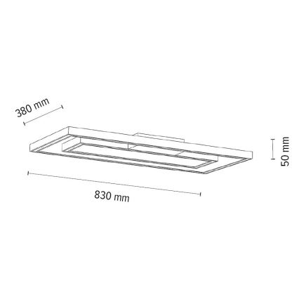 Dimbare LED Plafondlamp RAMME 2xLED/28,5W/230V eiken