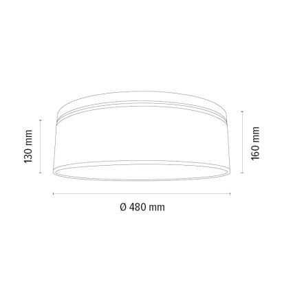 Plafondlamp BENITA 2xE27/25W/230V diameter 48 cm wit/eiken – FSC gecertificeerd