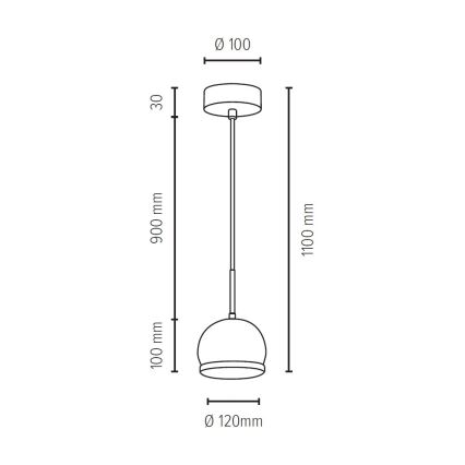 LED Hanglamp aan een koord BALL WOOD 1xGU10/5W/230V mat eiken