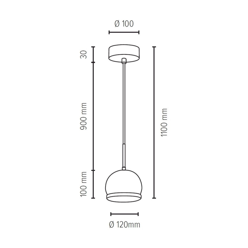 LED Hanglamp aan een koord BALL WOOD 1xGU10/5W/230V mat eiken