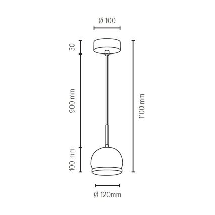 LED Hanglamp aan een koord BALL WOOD 1xGU10/5W/230V mat eiken
