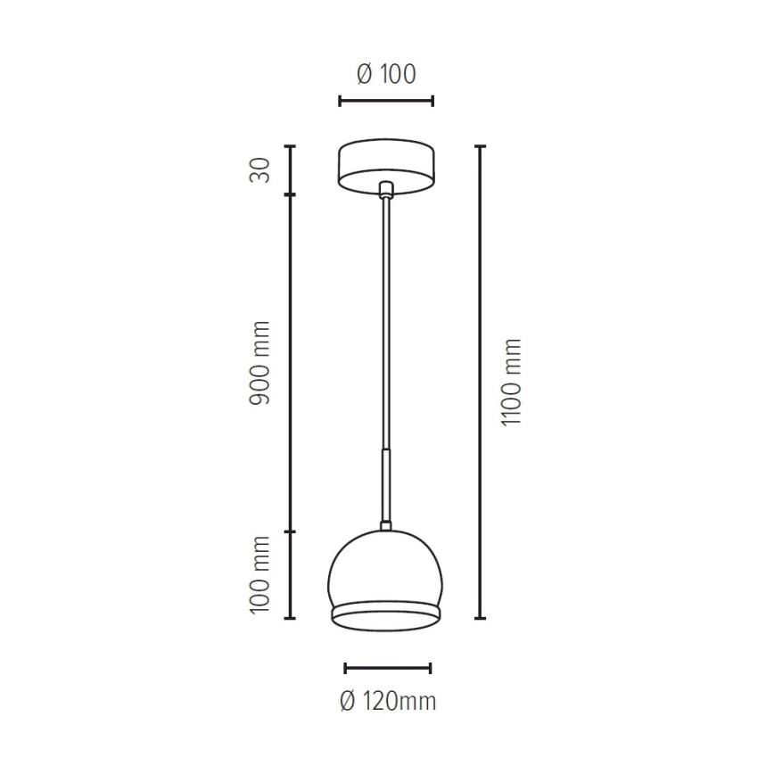 LED Hanglamp aan een koord BALL WOOD 1xGU10/5W/230V mat eiken