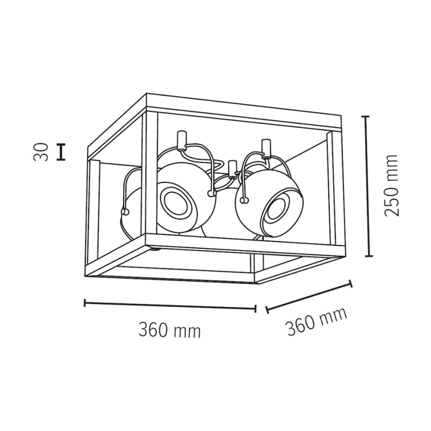 Plafonnier LED ROY 4xGU10/5W/230V chêne mat - certifié FSC