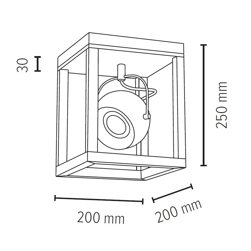LED Plafondlamp ROY 1xGU10/5W/230V mat eiken - FSC-gecertificeerd