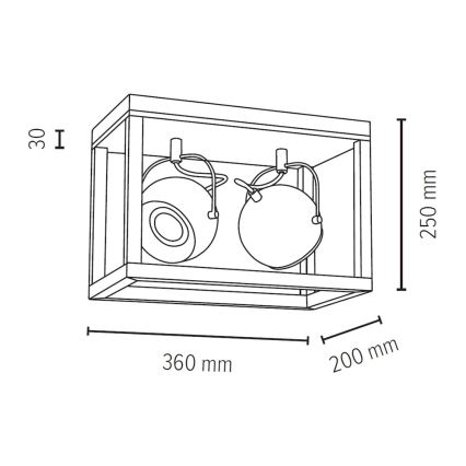 Plafonnier LED ROY 2xGU10/5W/230V chêne mat - certifié FSC