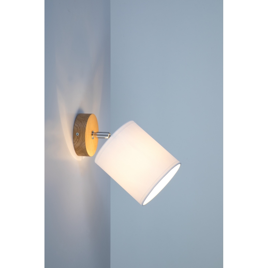 Applique murale APRILLIA 1xE27/25W/230V chêne blanche - certifié FSC