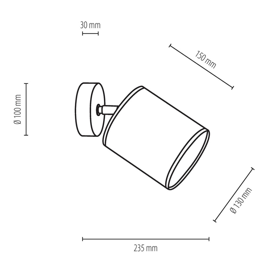Applique murale APRILLIA 1xE27/25W/230V chêne blanche - certifié FSC