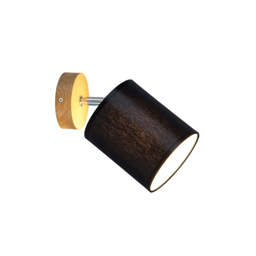 Wandlamp APRILLIA 1xE27/25W/230V eiken zwart - FSC-gecertificeerd