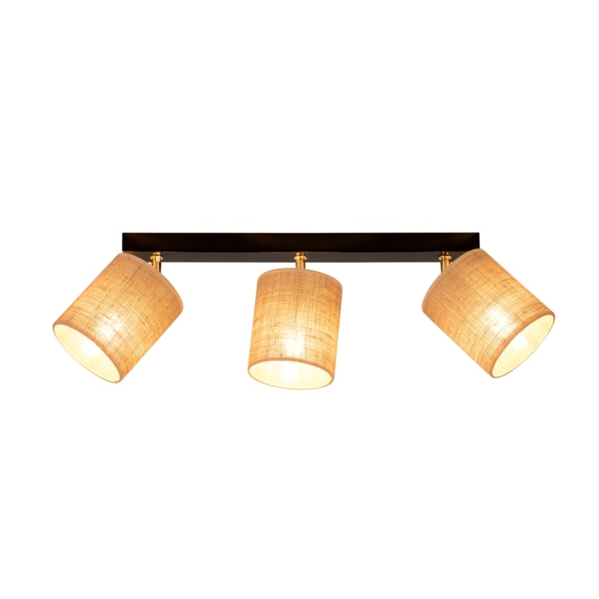 Plafondspot JUTE 3xE27/25W/230V - FSC-gecertificeerd