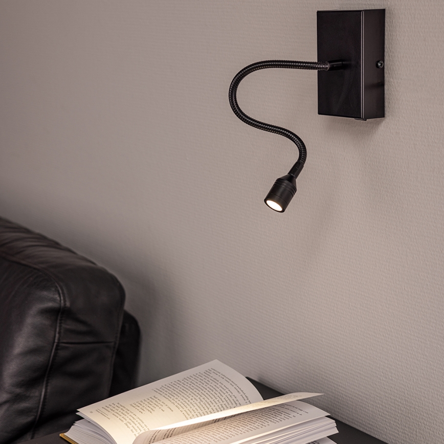 LED wand verlichting LECTOR LED/2,5W/230V zwart