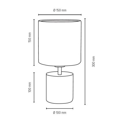 Tafellamp STRONG ROUND 1xE27/25W/230V beton - FSC-gecertificeerd