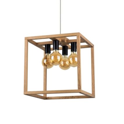 Hanglamp aan een koord KAGO 4xE27/60W/230V eiken