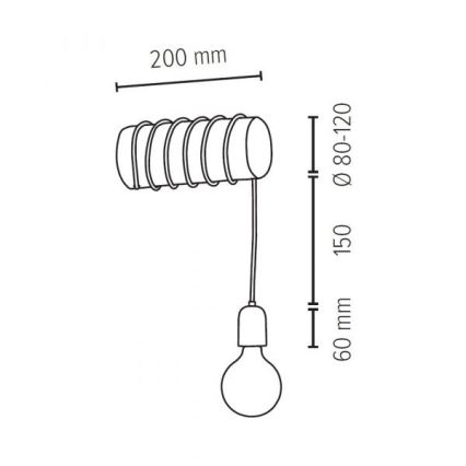 Applique murale TRABO 1xE27/60W/230V pin - certifié FSC