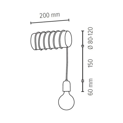 Applique murale TRABO 1xE27/25W/230V pin - certifié FSC