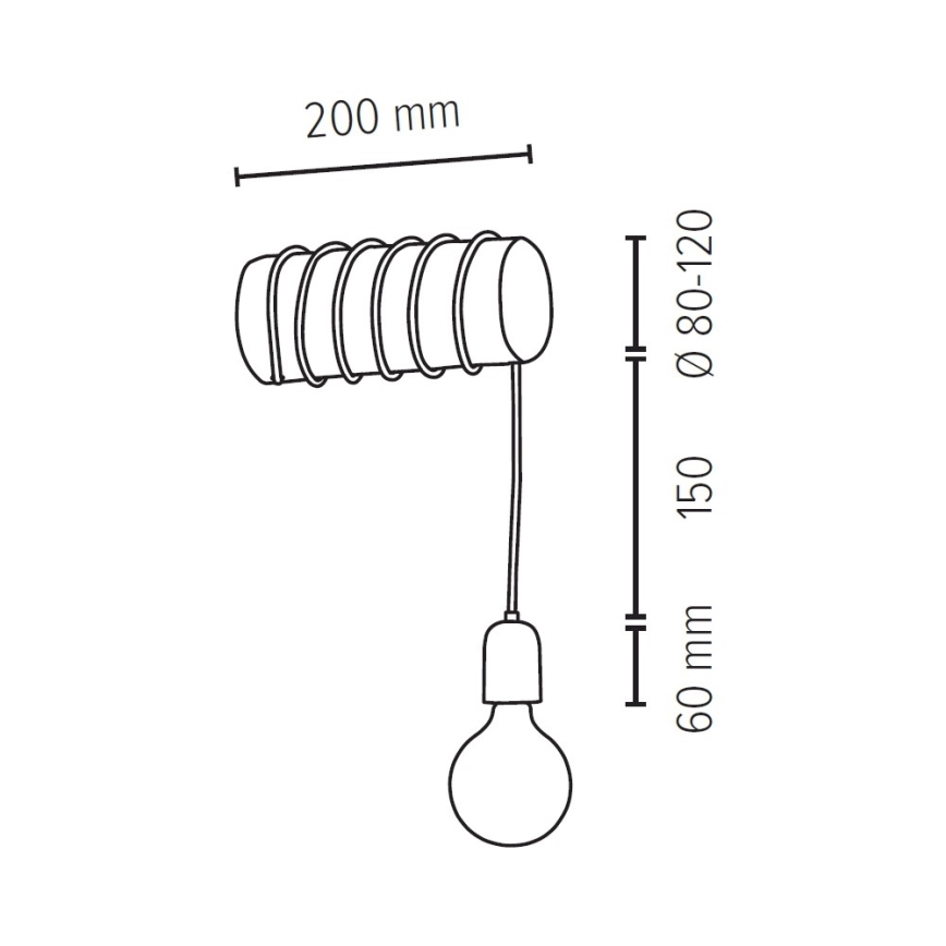 Wandlamp TRABO 1xE27/25W/230V grenen
