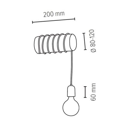 Wandlamp TRABO 1xE27/25W/230V - FSC-gecertificeerd