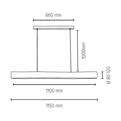 Dimbare LED Hanglamp aan een koord LUCAS LED/33W/230V grenen - FSC-gecertificeerd