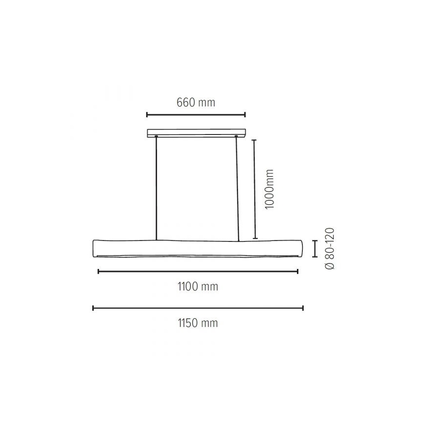 Dimbare LED Hanglamp aan een koord LUCAS LED/33W/230V grenen - FSC-gecertificeerd