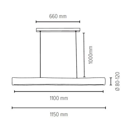 LED Hanglamp aan koord dimbaar LUCAS LED/33W/230V - FSC-gecertificeerd