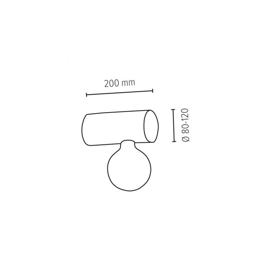 Applique murale TRABO 1xE27/25W/230V pin - certifié FSC