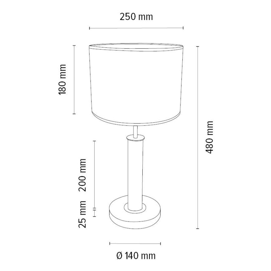 Lampe de table BENITA 1xE27/60W/230V 48 cm crème/chêne