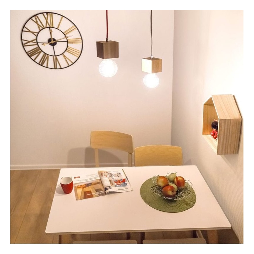 Hanglamp aan een koord TRONGO 1xE27/60W/230V eiken