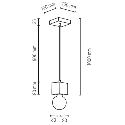 Hanglamp aan een koord TRONGO 1xE27/60W/230V eiken