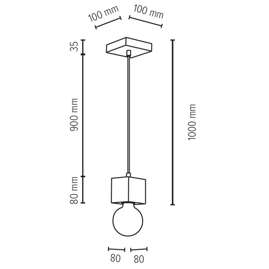 Hanglamp aan een koord TRONGO 1xE27/60W/230V eiken