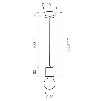 Hanglamp aan koord PINO 1xE27/60W/230V - FSC-gecertificeerd