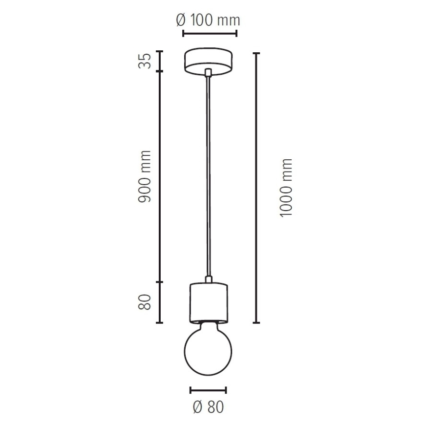 Hanglamp aan koord PINO 1xE27/60W/230V - FSC-gecertificeerd