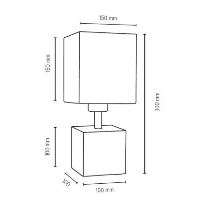 Lampe de table TRONGO SQUARE 1xE27/25W/230V chêne - certifié FSC