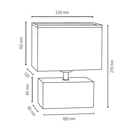 Lampe de table THEO 1xE27/25W/230V chêne - certifié FSC