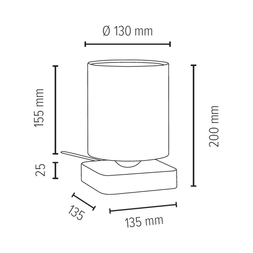 Lampe de table JENTA 1xE27/25W/230V chêne - certifié FSC