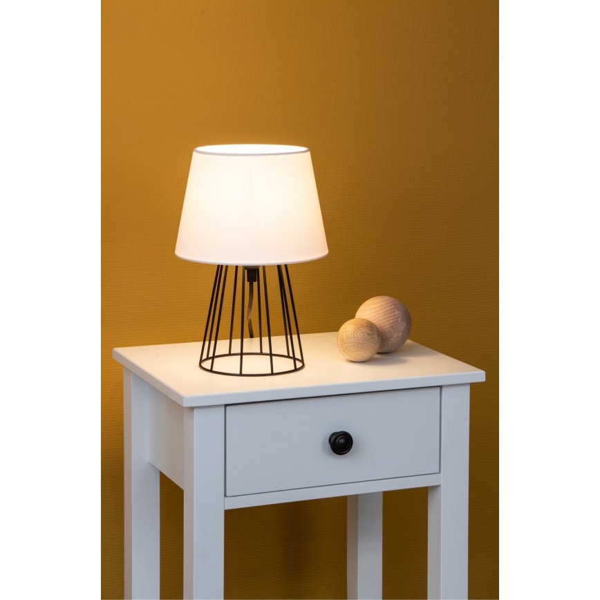 Spot-Light - Tafel Lamp MANGOO 1xE27/40W/230V wit/zwart - FSC-gecertificeerd