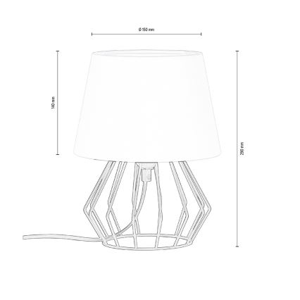 Spot-Light - Tafel Lamp MANGOO 1xE27/40W/230V wit/zwart - FSC-gecertificeerd