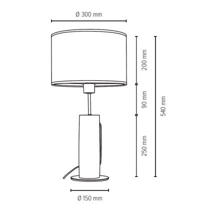 Lampe de table PINO 1xE27/40W/230V pin