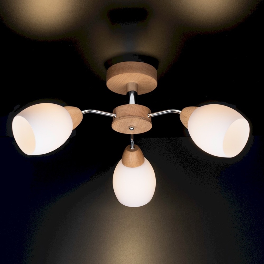 Opbouwlamp PARMA 3xE27/40W/230V eiken