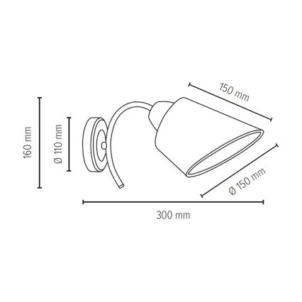 Applique murale METTE 1xE27/40W/230V - certifié FSC