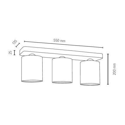 Plafondlamp JENTA 3xE27/25W/230V - FSC-gecertificeerd