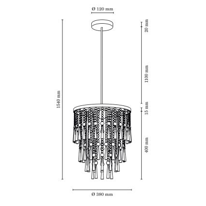 Hanglamp met vaste pendel LUXORIA 6xG9/28W/230V