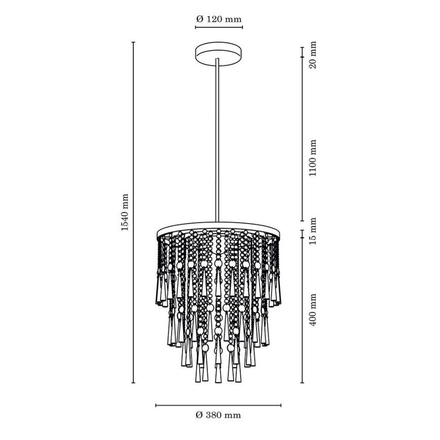 Hanglamp met vaste pendel LUXORIA 6xG9/28W/230V