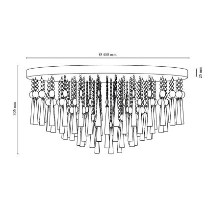 Plafondlamp LUXORIA 8xG9/28W/230V - FSC-gecertificeerd