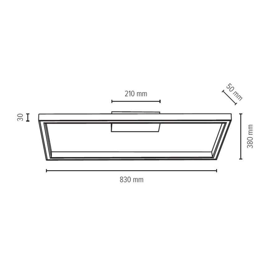 Dimbare LED-plafondlamp RAMME LED/34W/230V mat eiken + afstandsbediening