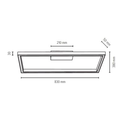 LED Plafondlamp dimbaar RAMME LED/34W/230V + AB mat eiken - FSC-gecertificeerd