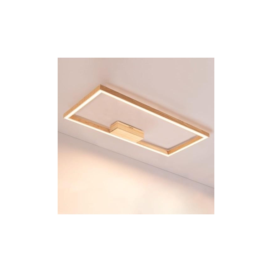 Plafonnier à intensité variable RAMME LED/34W/230V + télécommande chêne mat - certifié FSC