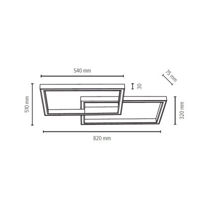 Plafonnier à intensité variable RAMME LED/48W/230V + télécommande chêne mat - certifié FSC